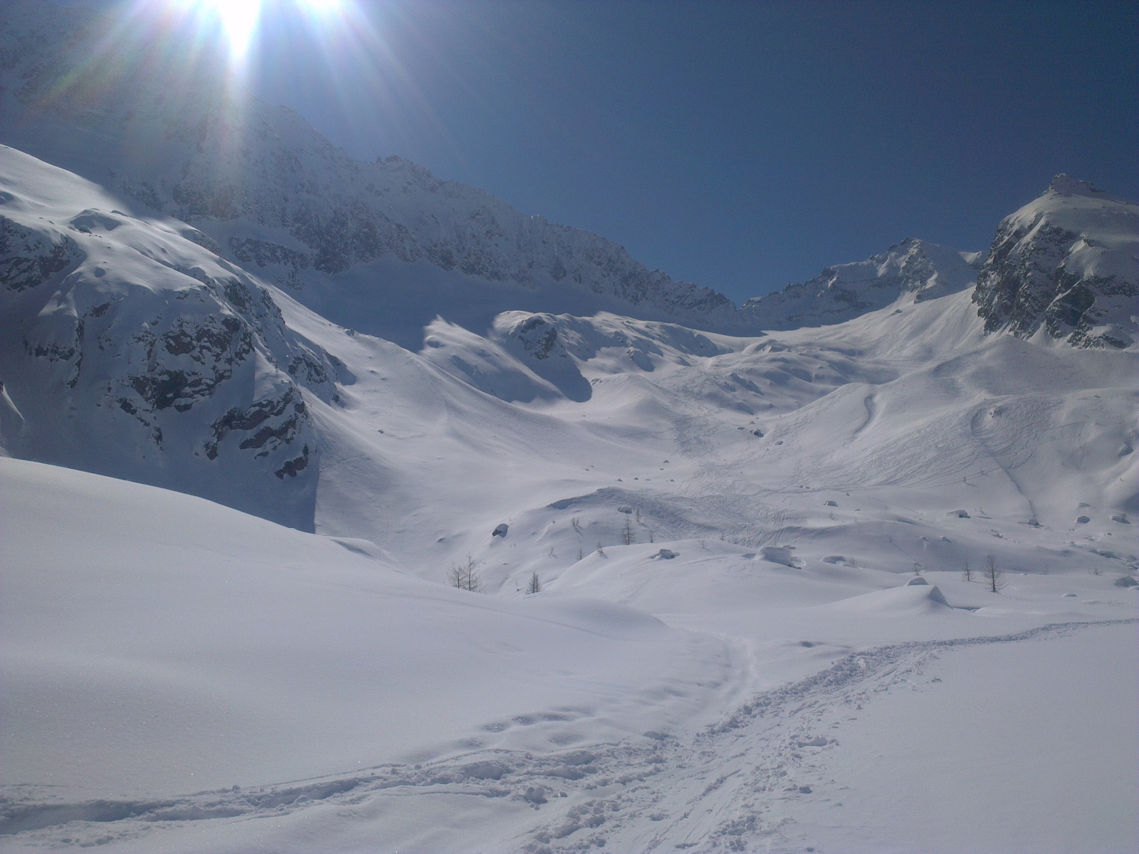 Itt jöttünk le, felettünk a völgy legfelső szakasza