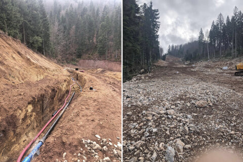 Készül a pálya és a hóágyúrendszer