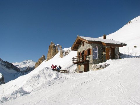 Az Aiguille Percee felvonó tetejénél