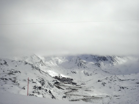 Val Thorens Les Menuires Masse-ről, a felhőkben Val Thorens csúcsai