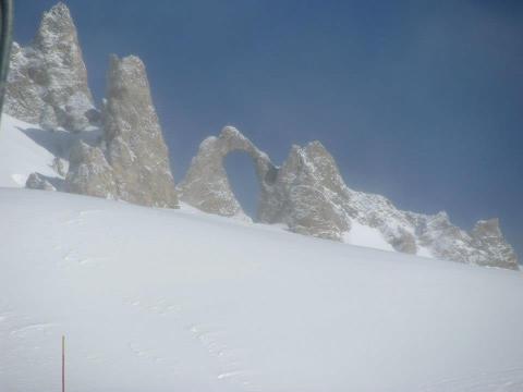 Tignes híres látványa, a "fül"
