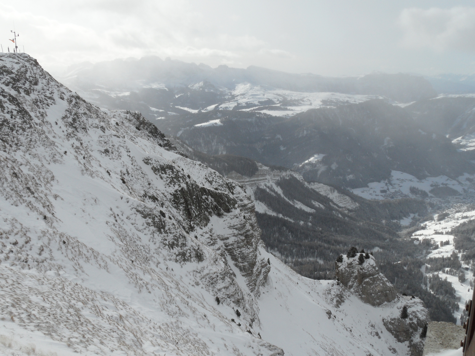 Panoráma a Gardena völgyre a Seceda csúcsról