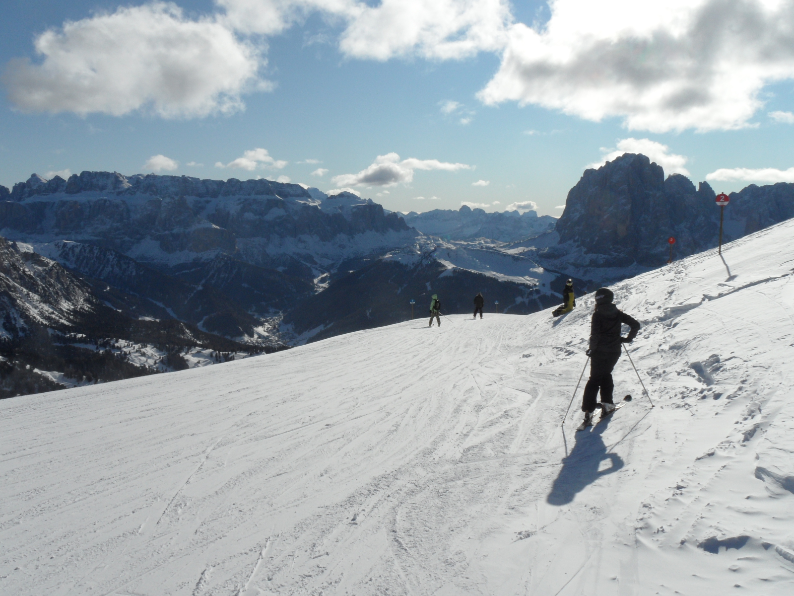 La Longia -kilátás a Sella Gruppe-ra