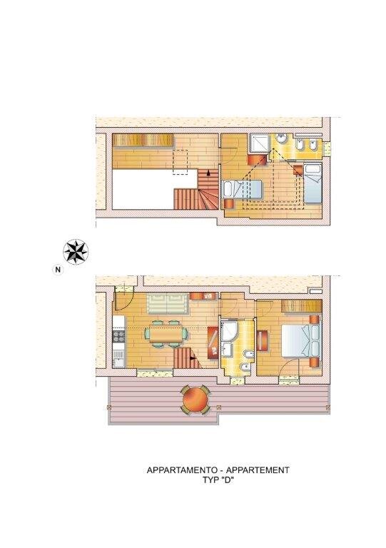 "D" Kétszintes 3 szobás apartman - 6 fős