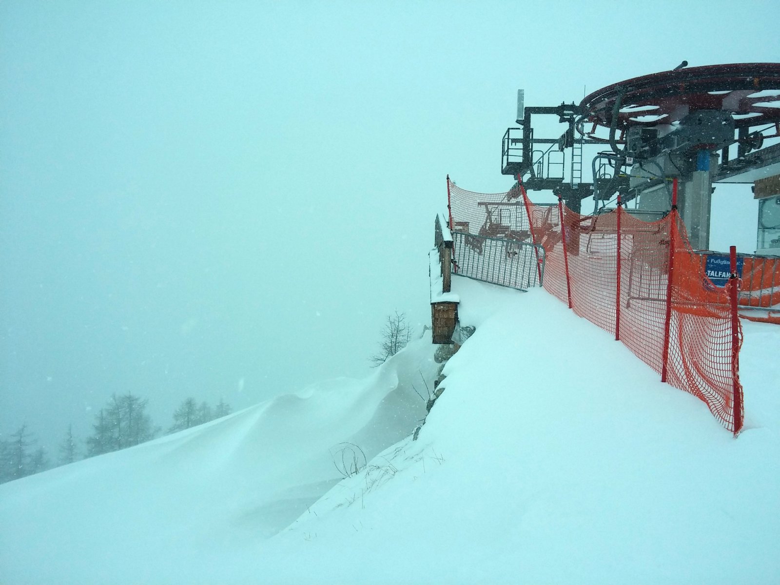 A 4-es felvonó vége a Bischling-csúcson (1834m).