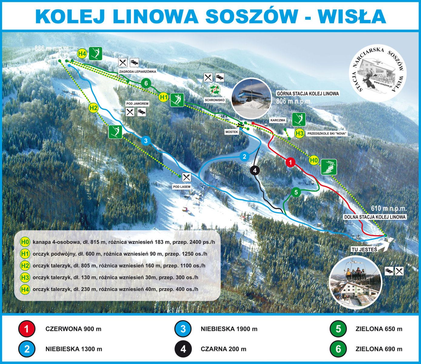Soczów - a legmodernebb, 4-fős ülőlifttel felszerelt síterep Wisla környékén