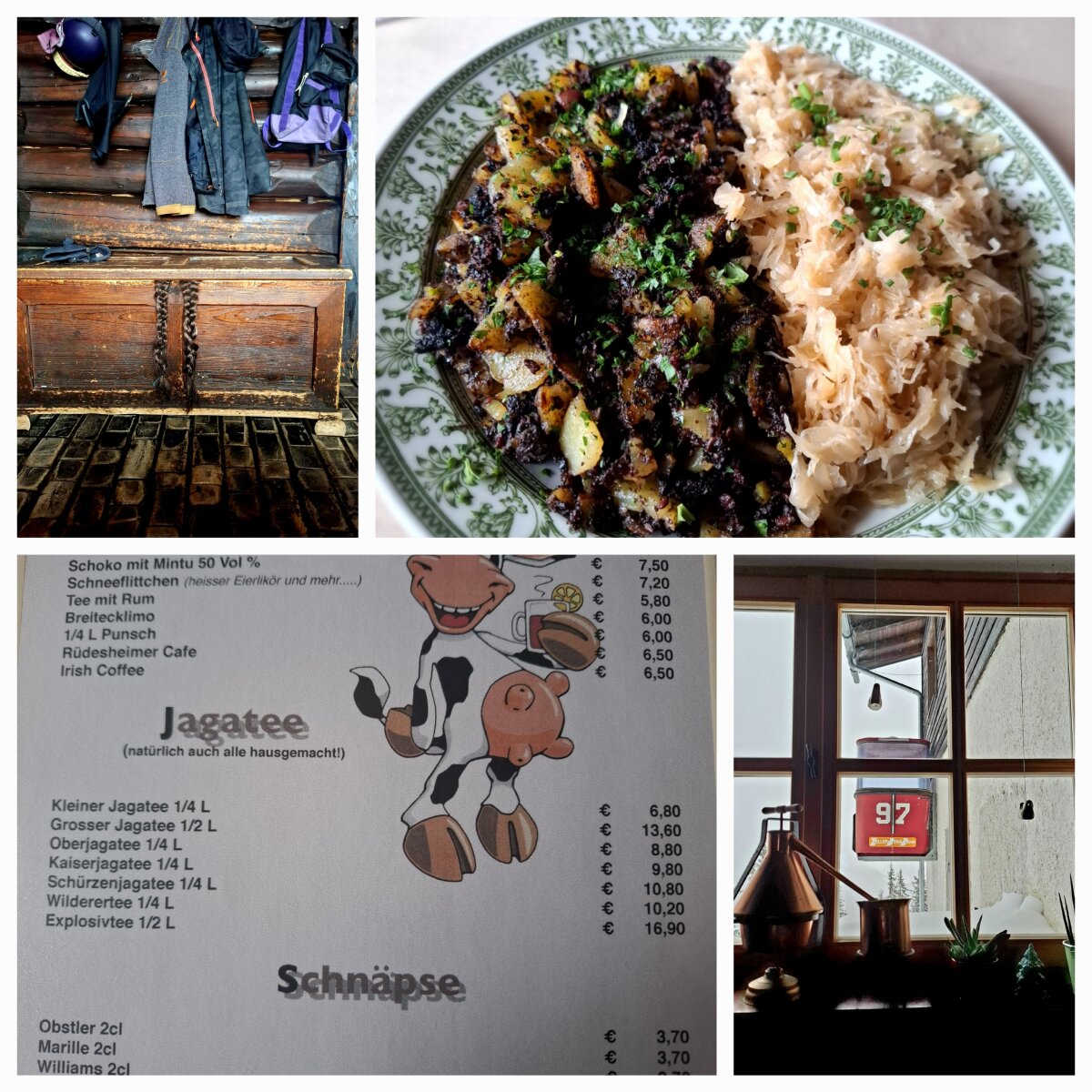 Lényegében csak két hütte volt nyitva, kedvencünk egyértelműen a Breiteckalm finom ételekkel és klasszikus hütte hangulattal (már csak a füst "hiányzik")