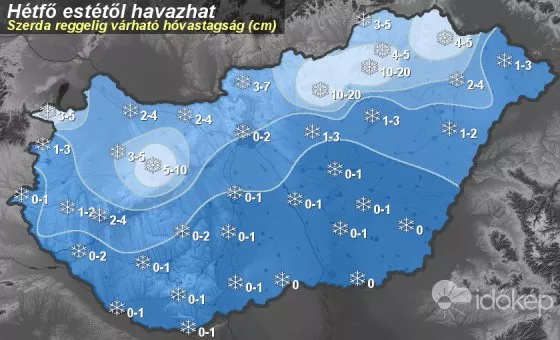 Az időkép előrejelzése szerda reggelre