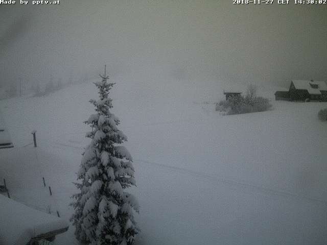 Planneralmon 30 cm hó esett 1700 méteren, feljebb még több  - fotó: webkamera