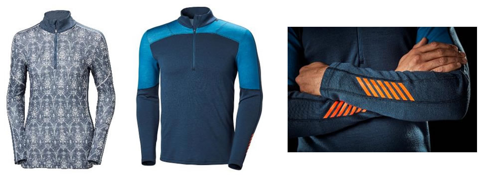 női  HH Lifa Merino Graphic ½ Zip és férfi HH Lifa Merino ½ Zip aláöltözők