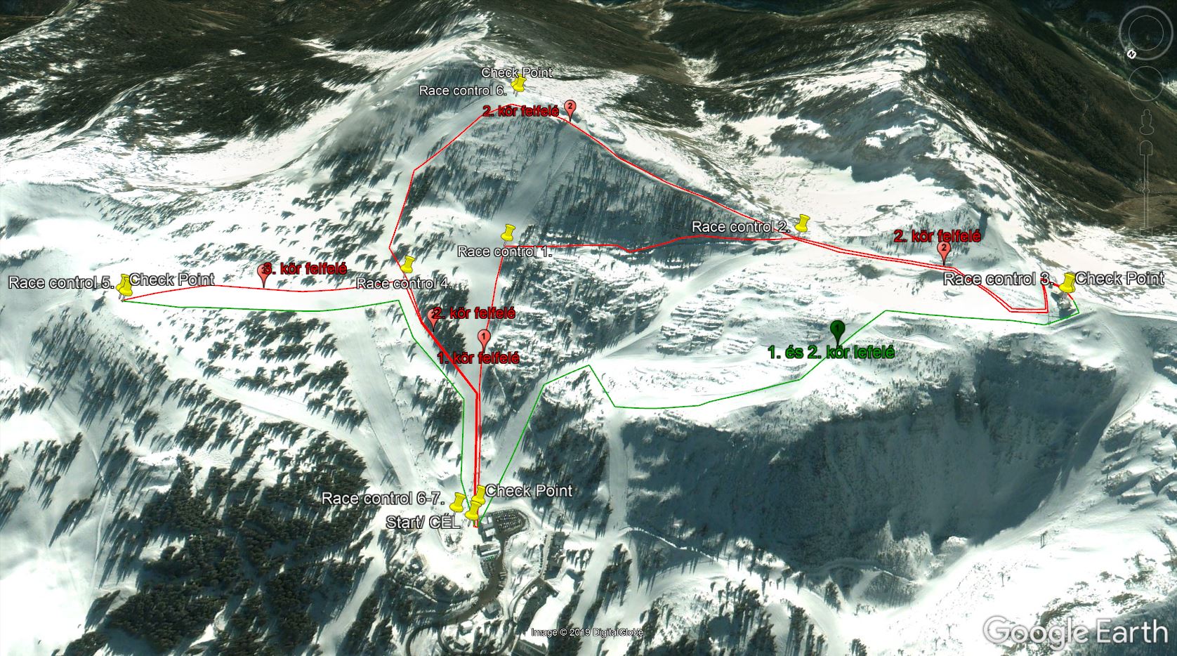 A verseny útvonala Hochkaron