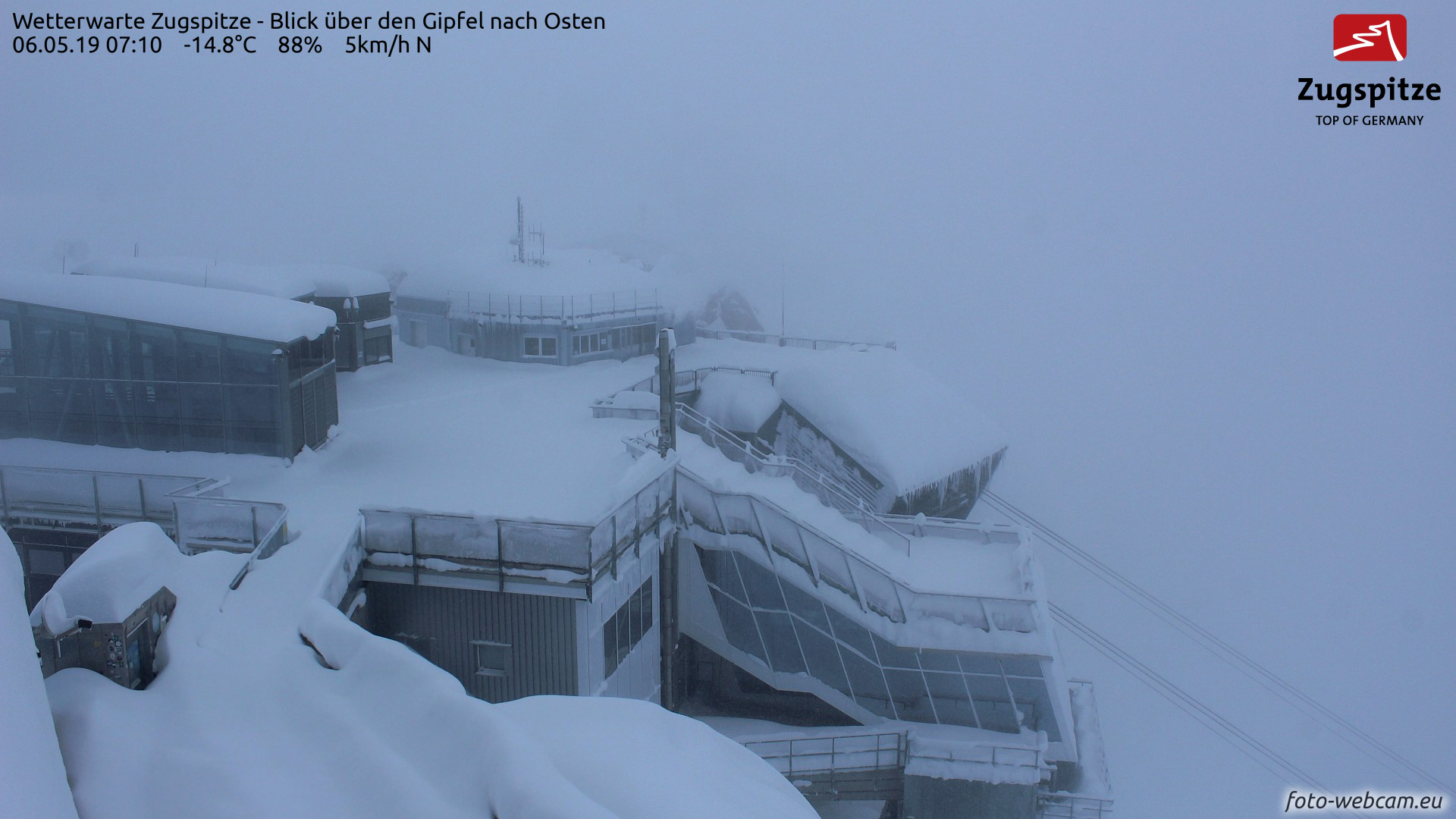 Zugspizte, 580 cm hó, ebből 120 cm az utolsó 48 órában