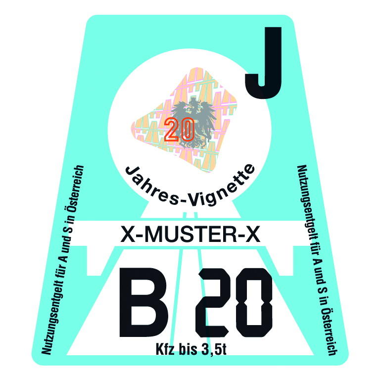 A 2020-as matrica színe (Kép: ASFINAG)