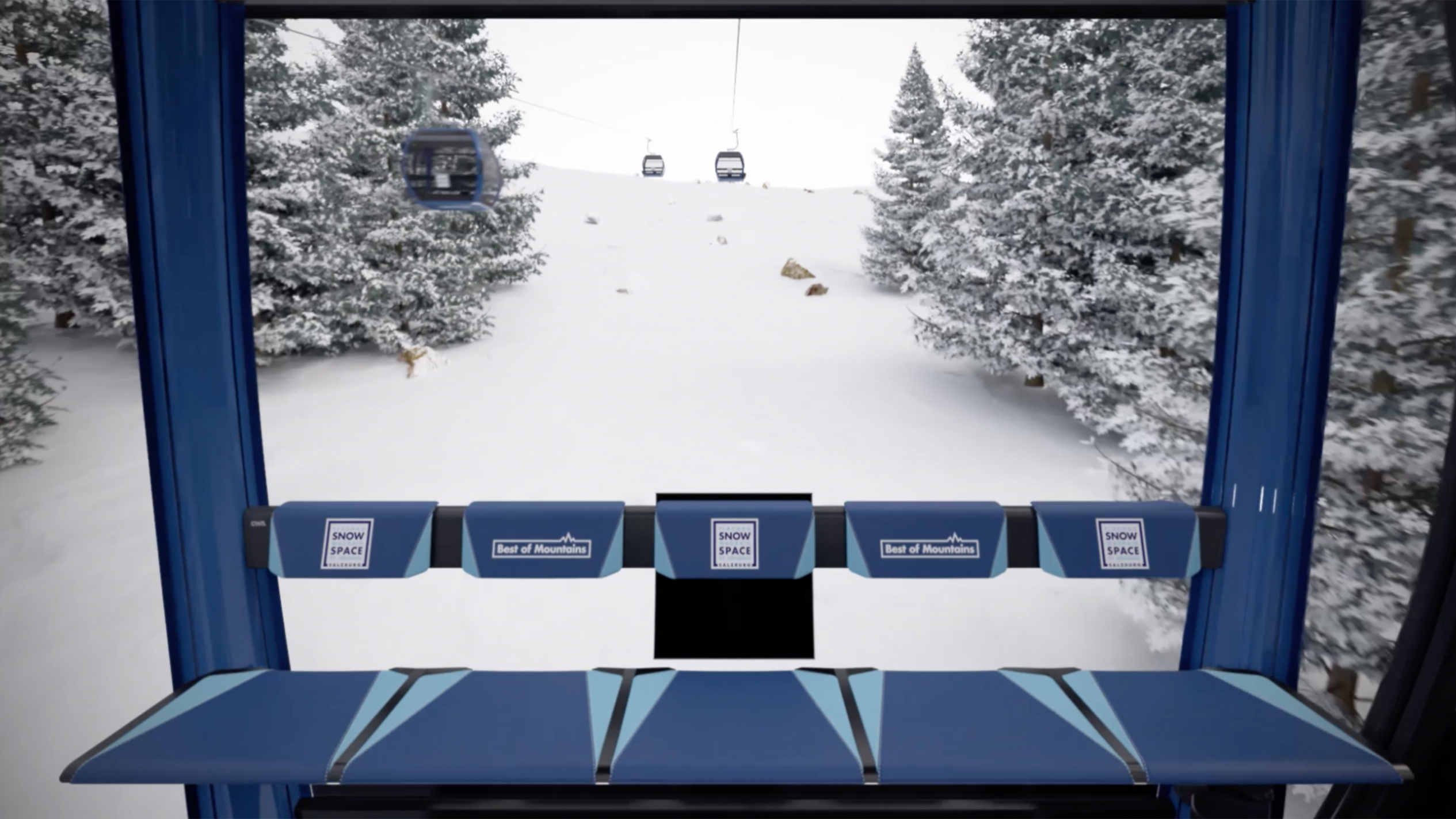 Flying Mozart: a 10 fős kabin egyik sor ülése