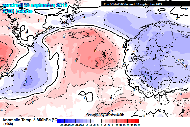 Európai előrejelzés csütörtökre. A kékkel jelzett helyeken akár 8 fokkal is hidegebb lehet, az ilyenkor szokásosnál
