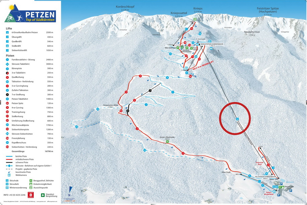 A kabinos lift útvonala a térképen