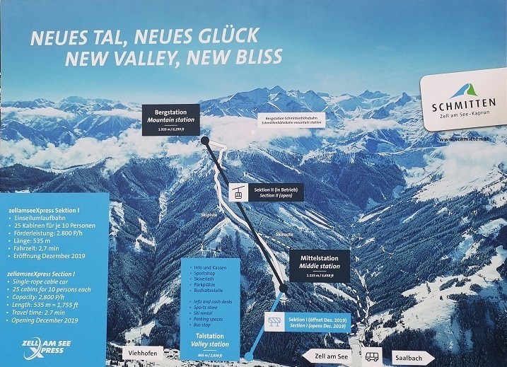 Összeköttetés térképen - Fotó: Schmittenhöhebahn AG