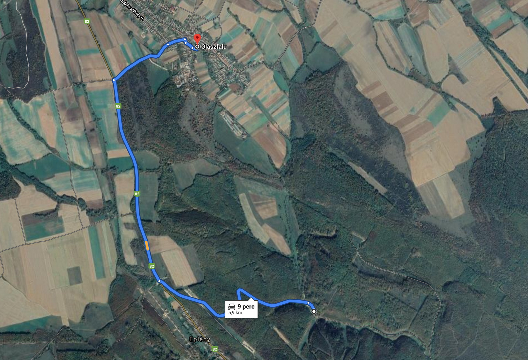 A síterep és a település a térképen