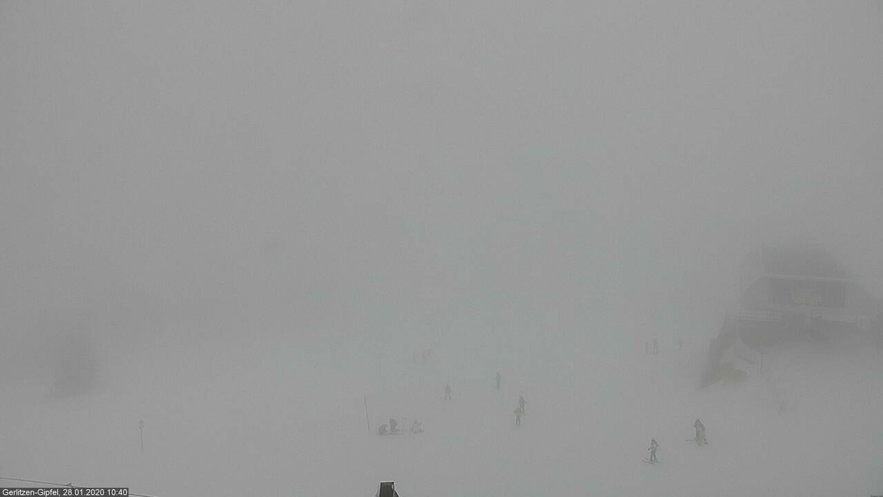 Gerlitzen Alpe webkamera: látótávolság tegnap a hegytetőn