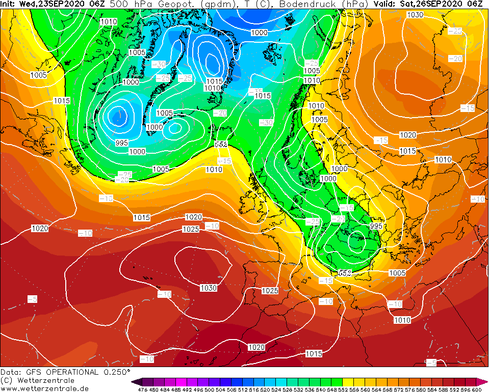 Érkezik a front - kép: wetterzentrale.de