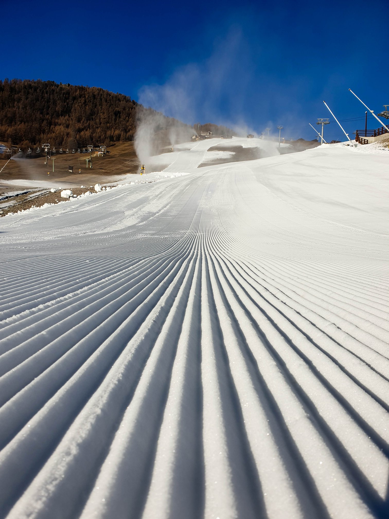 Livigno, Olaszország, készül a pálya