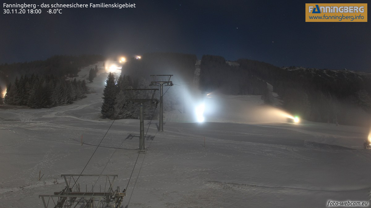 Hétfői hóágyúzás Fanningbergen (Lungau) - Fotó: foto-webcam.eu