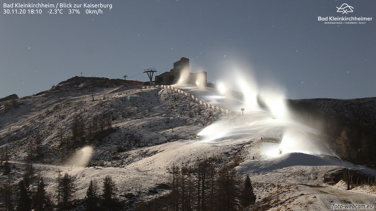 Esti hóágyúzás Bad Kleinkirchheimben (Karintia) - Fotó: foto-webcam.eu