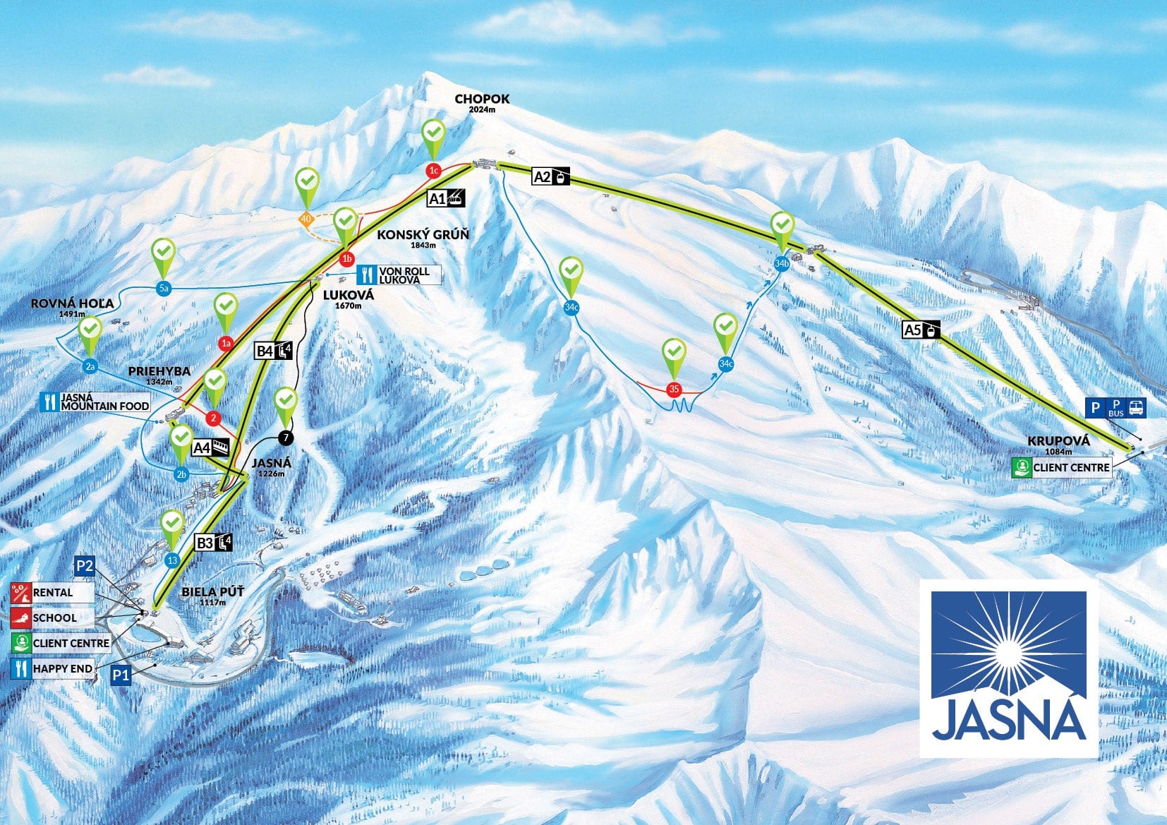 Jasná/Chopok: a nyitvatartó pályák