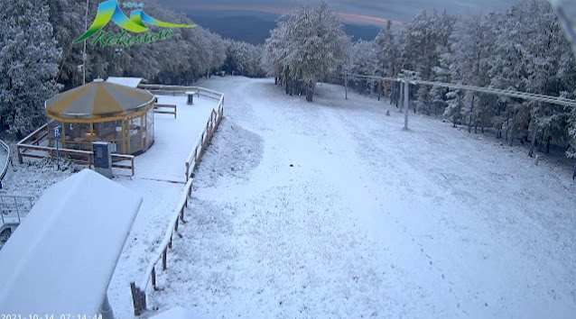 Kékestető webkamerakép október 14-én reggel