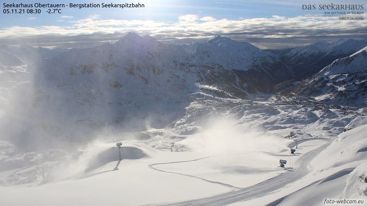 Obertauern (Salzburg) is egész téliesen néz ki, a hóágyúk is üzemelnek