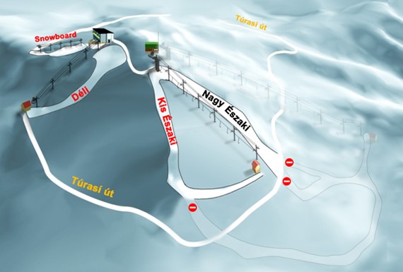A sítérképen látható sífelvonók sajnos már évek óta nem működnek