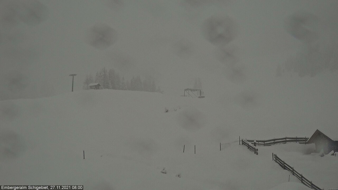 Fehér a táj a karintiai Emberger Alm síterepén