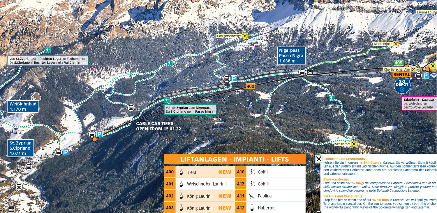 Az új lift a térképen