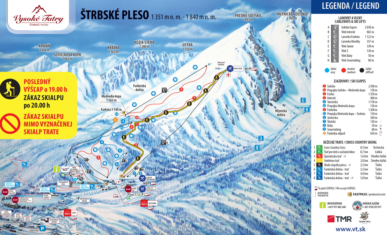 A sítúrázók új útvonala a térképen