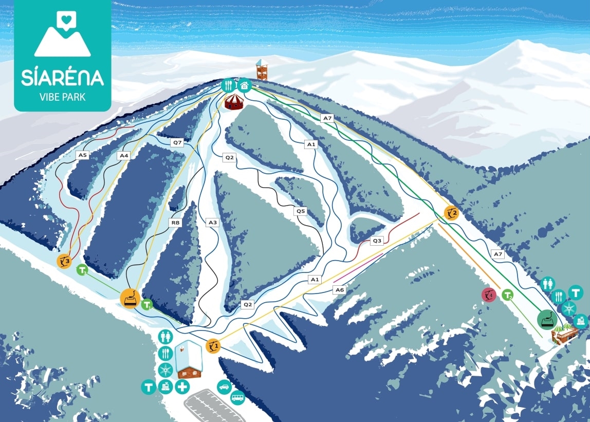 Trail map of Síaréna Vibe Park - Eplény