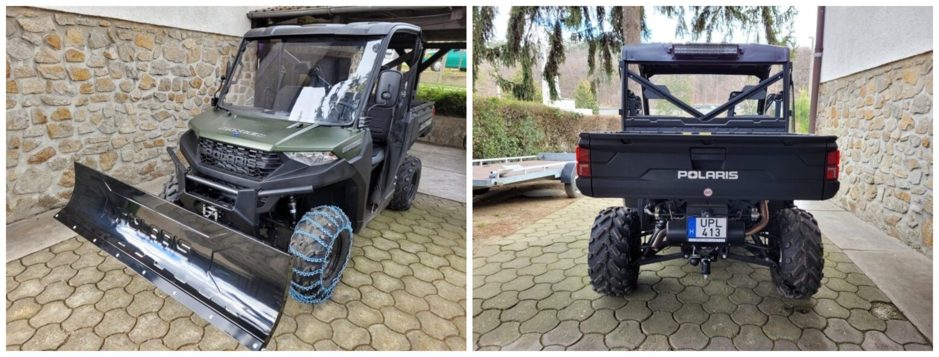 Támogatás segítségével sikerült beszerezni egy hóegyengetésre is alkalmas POLARIS 1000 munkagépet, ami télen-nyáron használható.