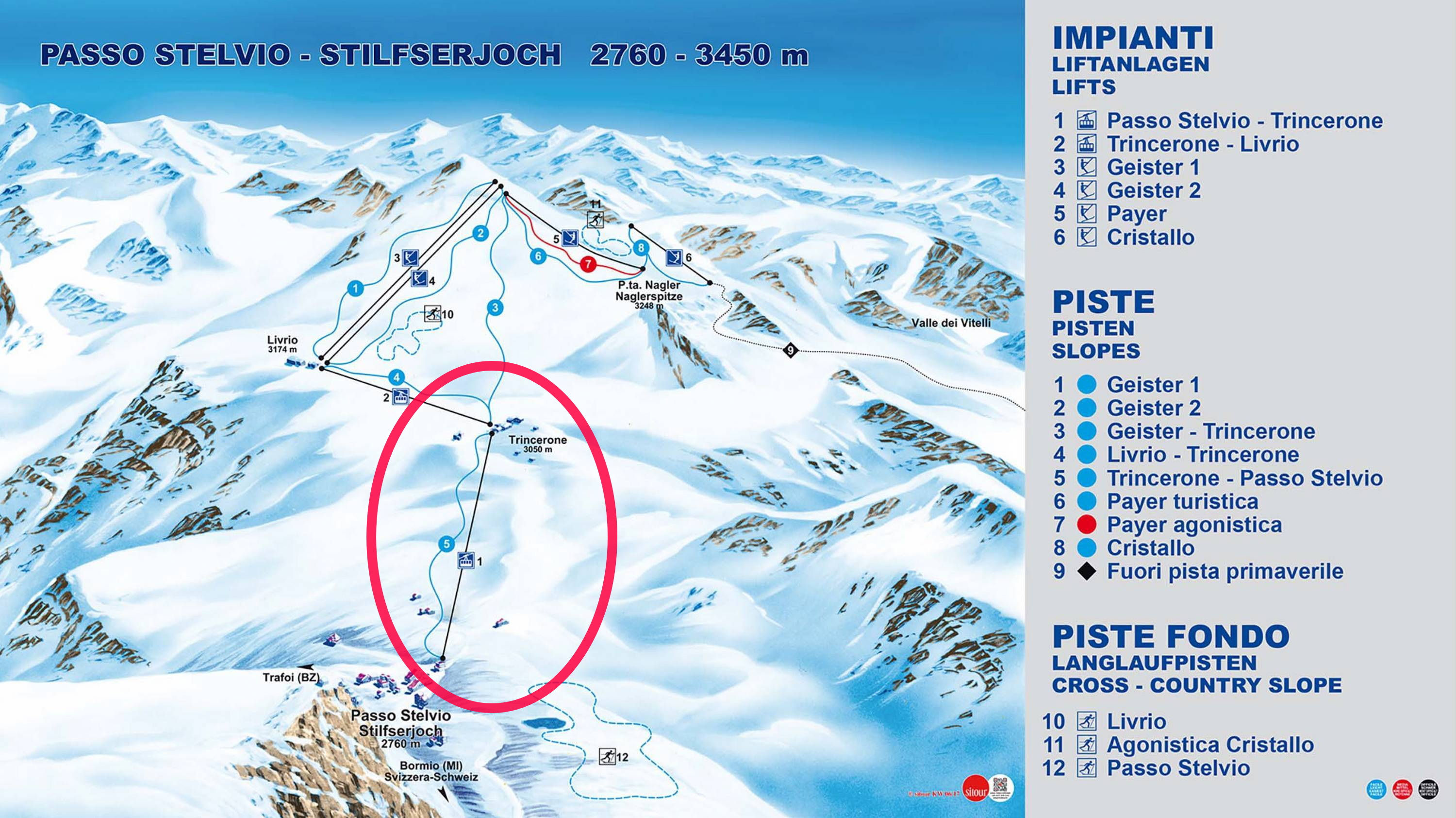 A felújított kabinos útvonala a sítérképen