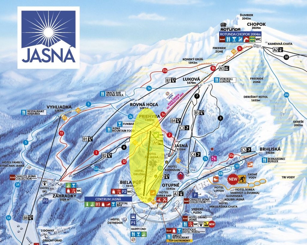 Az új lift nyomvonala