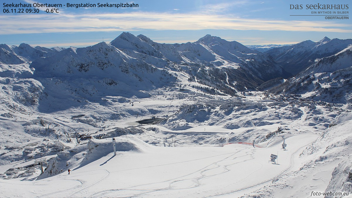Obertauern vasárnap - egyelőre sítúrázók élvezik a novemberi telet - Fotó: foto-webcam.eu