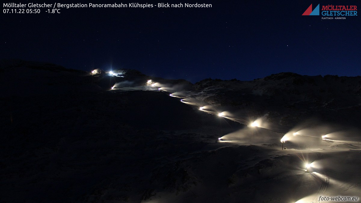 Hétfő reggeli hóágyúzás Mölltalon - Fotó: foto-webcam.eu