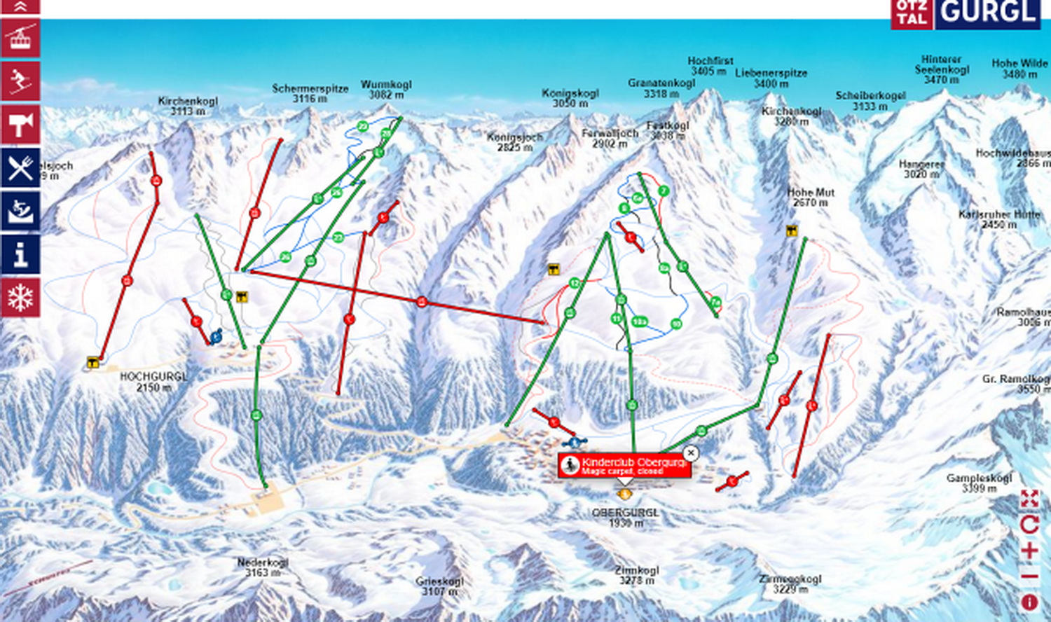 Üzemelő liftek és pályák az első napon