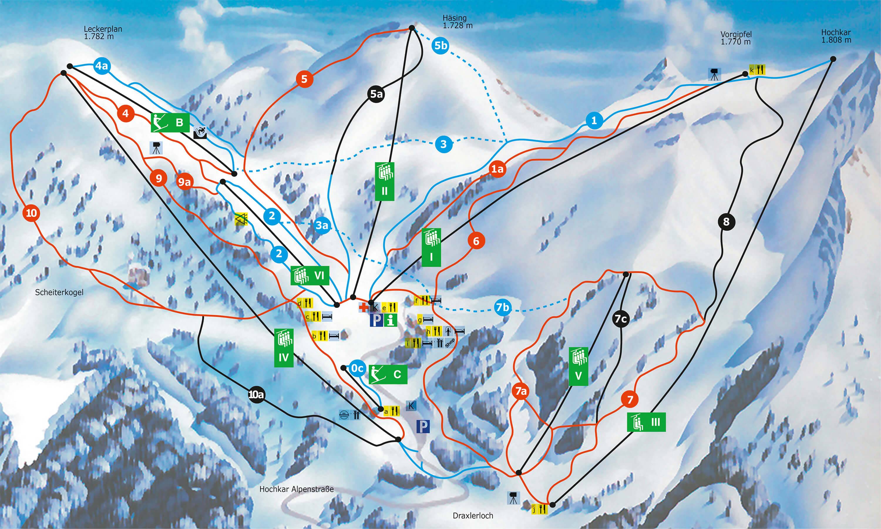 Hochkar sítérképe