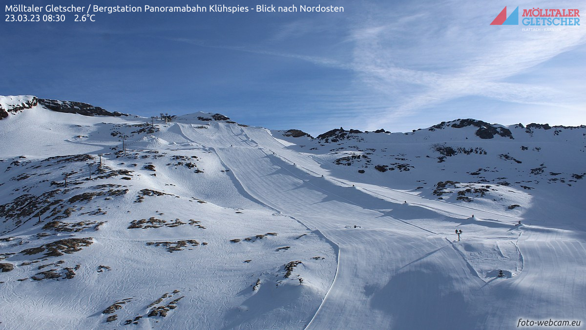 A magashegységekben tartják magukat a porhavas pályák, a képen látható Mölltalra tekintélyes hómennyiség érkezhet. - Fotó: foto-webcam.eu