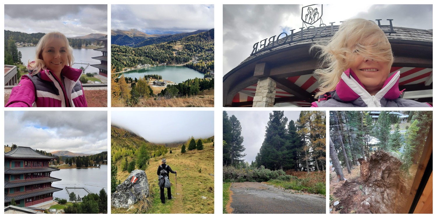 Turracher Höhe októberben: kirándulóidő után orkánerejű szél jött, jobbra lent a szemünk láttára tövestől kidőlt fenyőfa | Fotók: W. A.