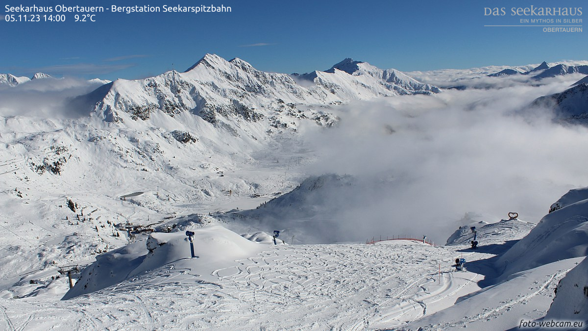 Obertauernt a havazás után ellepték a sítúrázók - Fotó: foto-webcam.eu