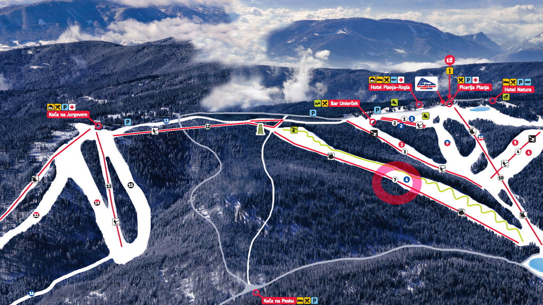 Az új lift a sítérképen