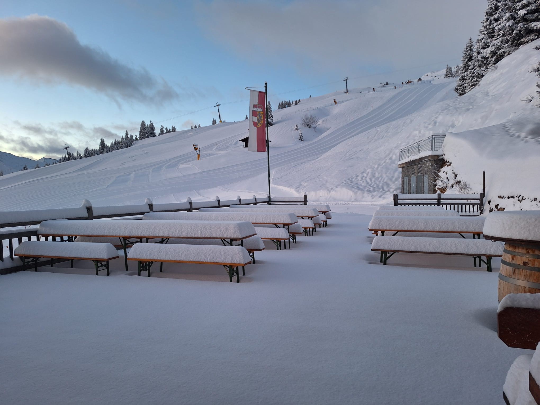 Haitzingalm, Bad Hofgastein, Ausztria, 1750 m ma reggel