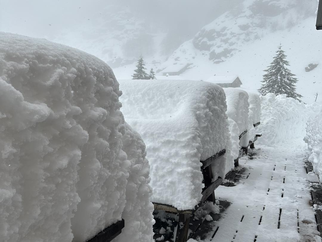 Piemont, Jervis-menedékház, 1732 méteren, 110 cm friss hó (Kép: Rifugio Jervis )