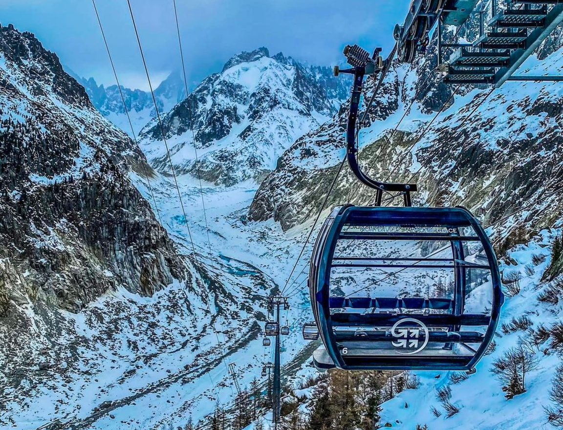 Kép az új lift kabinjáról a Montenvers részen