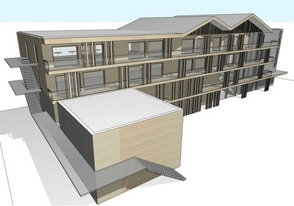 Turrach: látványterv az új lakásokról a Kornockbahn állomásán